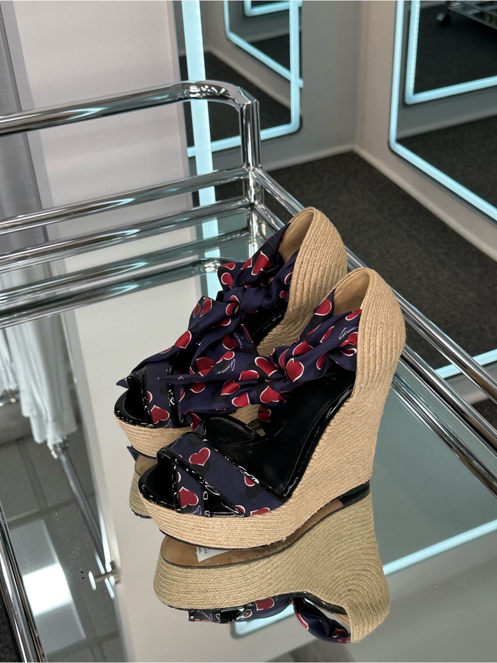 Gucci "Carolina Heart" Espadrille Wedge